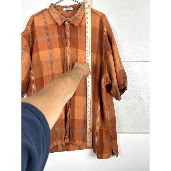Geoffrey Beene Plaid Button Up Short Sleeve Casual Shirt Size XXL Read Notes - Picture 5 of 16